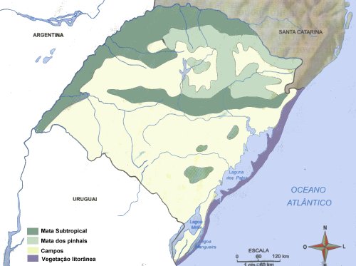 regiões e vegetação