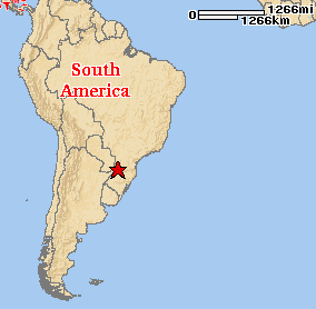 Localização Mondaí na América do Sul